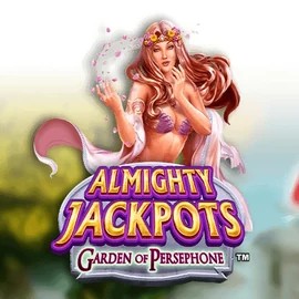 Almighty Jackpots: Garden of Persephone slot logo by Novomatic at Rainbet Casino