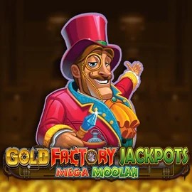 Official Jackpots logo: Gold Factory Jackpots Mega Moolah by Aurum Signature Studios at Rainbet Casino